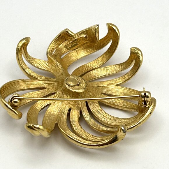 Vintage Monet Jewelry Set Gold Tone Double Link Necklace Cuff Bracelet Floral Br - Picture 7 of 14